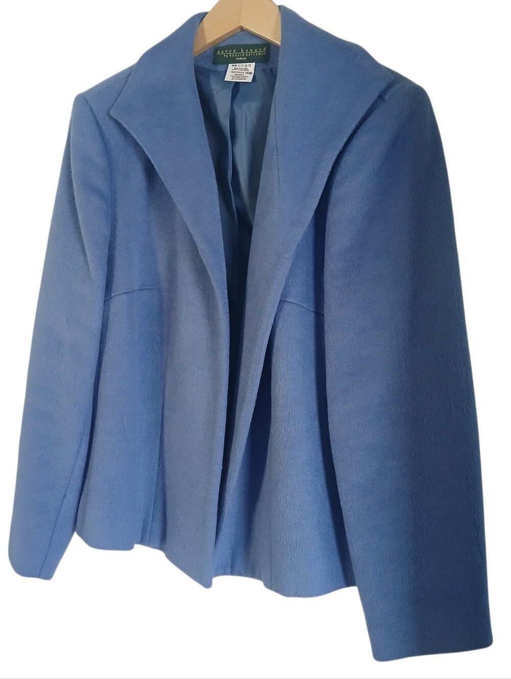Vintage 1980's Harve Benard Periwinkle Blue Wool-Blend Blazer Bolero Jacket 16W